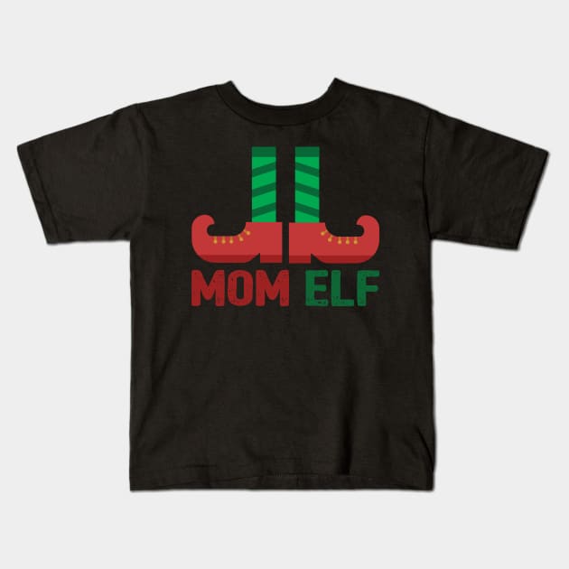 Mom Elf Matching Christmas Family Apparel Kids T-Shirt by Evoke Collective